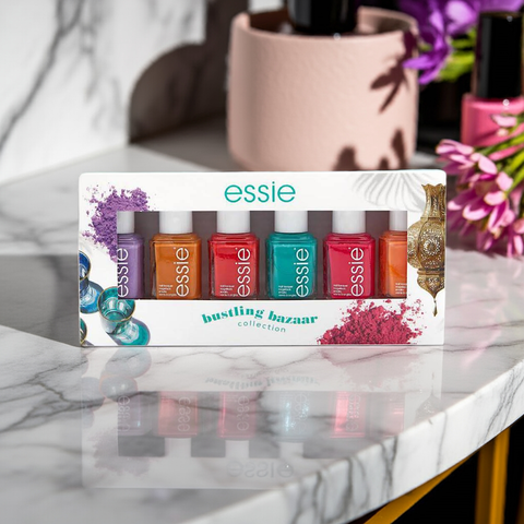 Essie Bustling Bazaar Collection Gift Set, Includes Bright, Vibrant and Colourful Nail Polish Shades For Summer