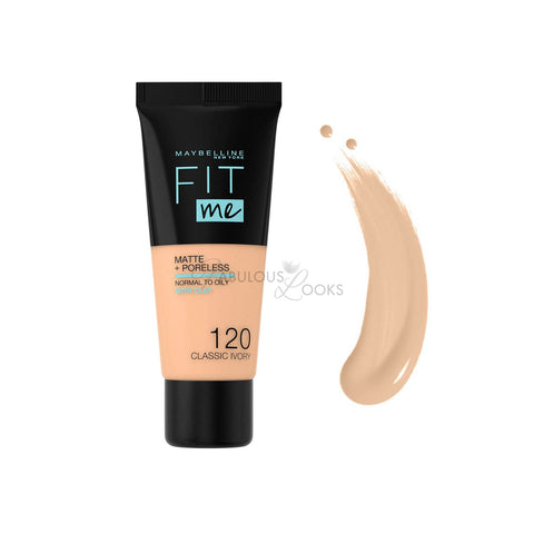 MAYBELLINE NEW YORK Fit Me Matte + Poreless Cream Foundation 120 Classic Ivory