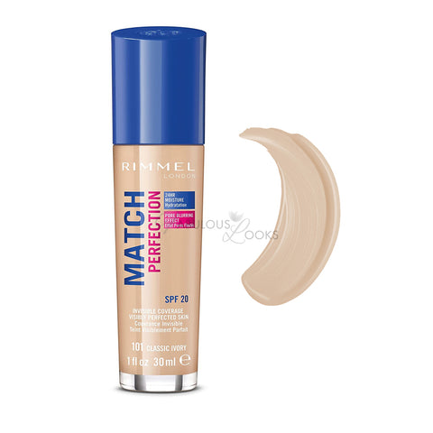 Rimmel Match Perfection Foundation 101 Classic Ivory - FabulousLooksUK