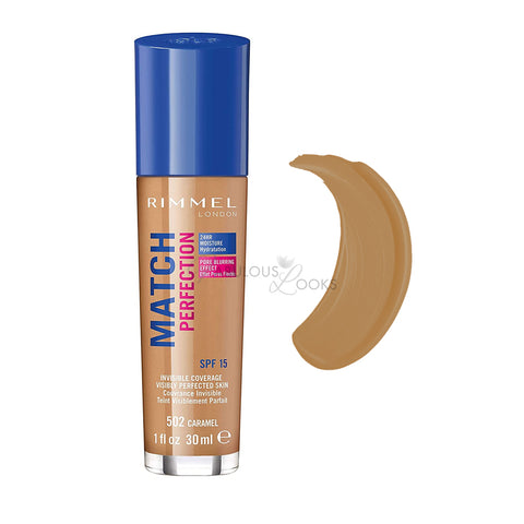 Rimmel Match Perfection Foundation 502 Caramel - FabulousLooksUK