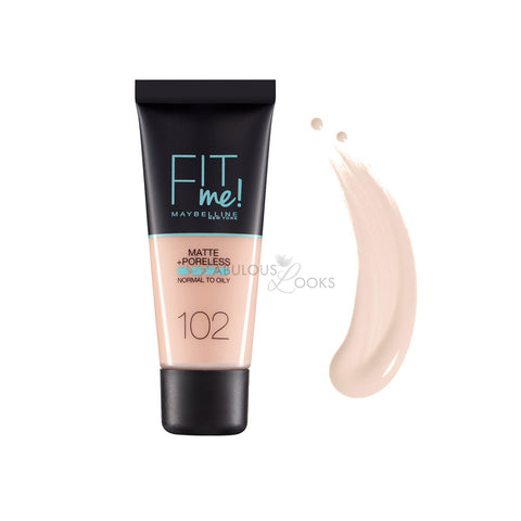 MAYBELLINE NEW YORK Fit Me Matte + Poreless Cream Foundation 102 Fair Ivory