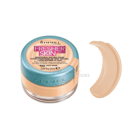 Rimmel Fresher Skin Foundation 102 Light Nude - FabulousLooksUK