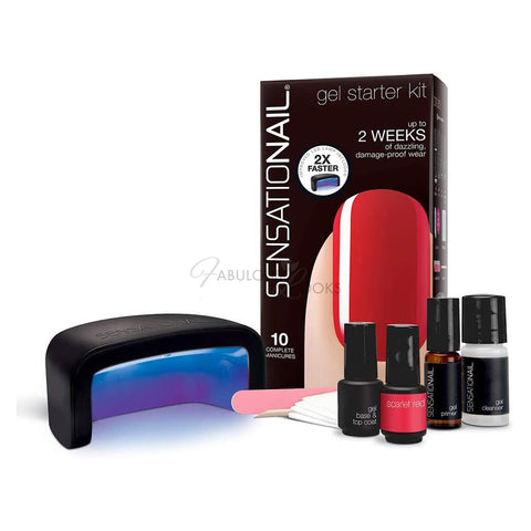 SENSATIONAIL Gel Polish Starter Kit (including lamp), Scarlet Red