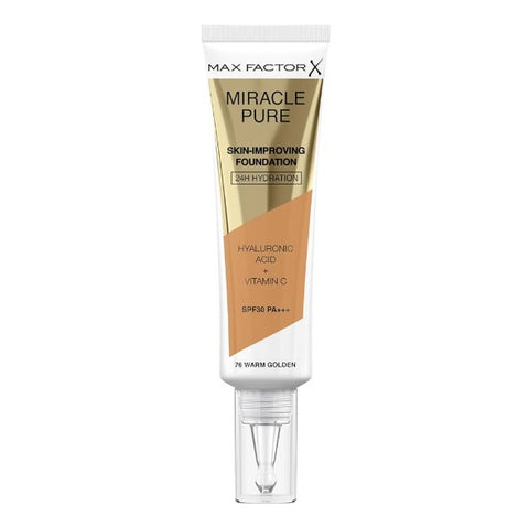 Max Factor Miracle Pure Skin Improving Foundation, SPF30, 30ml- 76 Warm Golden