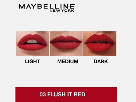 Maybelline Color Sensational Matte Lipstick 03 Flush It Red