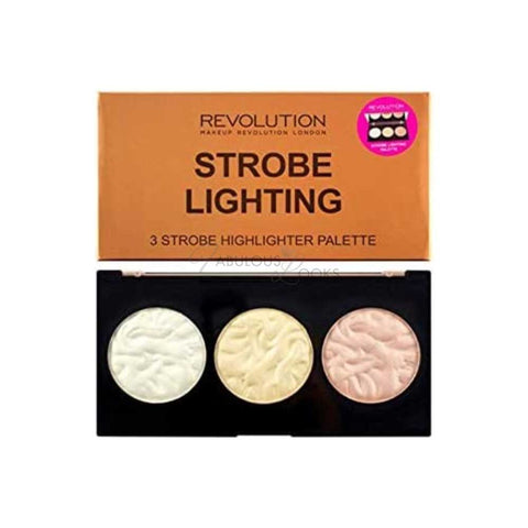 MAKEUP REVOLUTION Strobe Lighting Palette Highlighter with 3 Shades for Glow and Contouring - Vegan, Gluten Free and Cruelty Free - 11 g