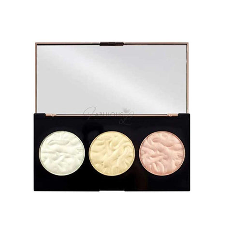MAKEUP REVOLUTION Strobe Lighting Palette Highlighter with 3 Shades for Glow and Contouring - Vegan, Gluten Free and Cruelty Free - 11 g