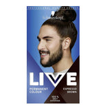 Schwarzkopf  LIVE  Men Hair Colour, 100% Grey Coverage, Permanent Colour, Long lasting, 880 Expresso Brown