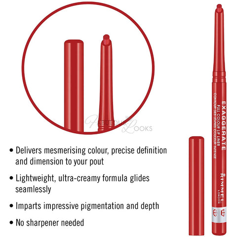 Rimmel London Exaggerate Automatic Lip Liner, 14 Call Me Crazy