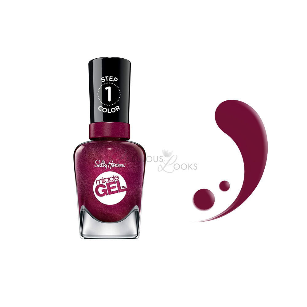 Sally Hansen Miracle Gel Nail Polish 482 Walk the Wine – FabulousLooksUK